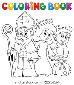 Coloring book Saint Nicholas Day theme 1 - eps10 vector illustration.