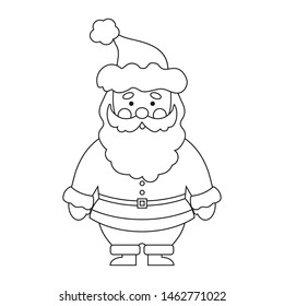 Coloring book with Santa Claus. Coloring page with Santa Claus. Christmas. Vector Santa Claus. 