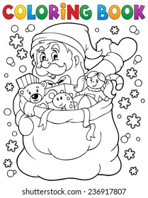 Coloring book Santa Claus in snow 4 - eps10 vector illustration.