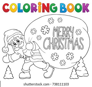Coloring book Santa Claus thematics 6 - eps10 vector illustration.