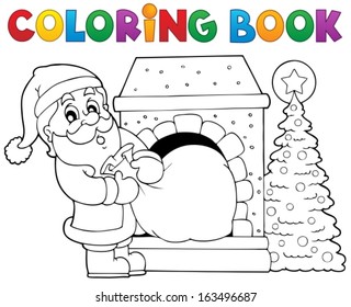 Coloring book Santa Claus theme 9 - eps10 vector illustration.