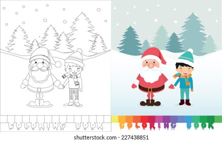 Coloring book Santa Claus theme - vector illustration.