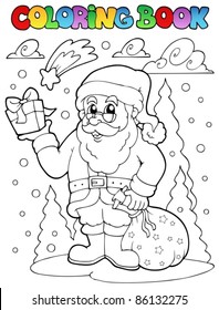 Coloring book Santa Claus theme 2 - vector illustration.