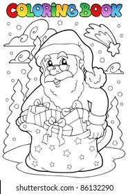Libro de Colores tema 3 de Santa Claus - ilustración vectorial.
