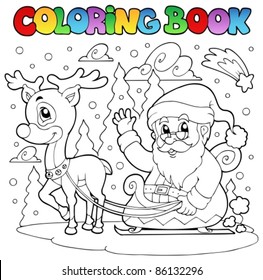 Coloring book Santa Claus theme 4 - vector illustration.