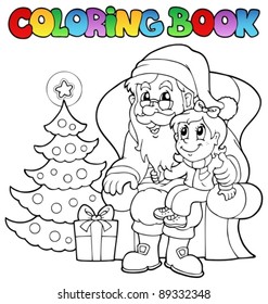 Coloring book Santa Claus theme 6 - vector illustration.