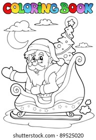 Coloring book Santa Claus theme 8 - vector illustration.