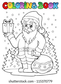 Coloring book Santa Claus topic 6 - vector illustration.
