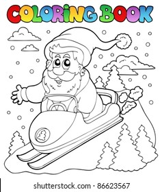 Libro de Colores Santa Claus tema 4 - ilustración vectorial.
