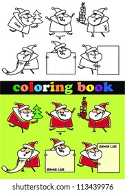 Coloring book of Santa Claus , vector