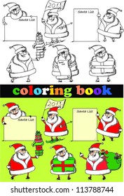 Coloring book of Santa Claus , vector