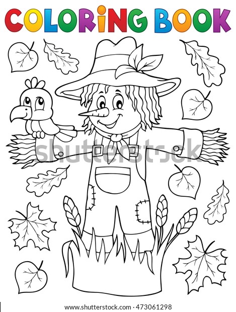 Vektor Stok Coloring Book Scarecrow Theme 1 Eps10 (Tanpa Royalti ...