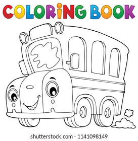 Coloring book school bus theme 5 - eps10 vector illustration.