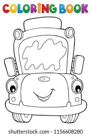 Coloring book school bus theme 7 - eps10 vector illustration.