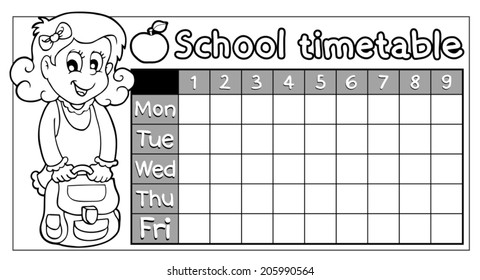 Calendario de la escuela del libro de coloreado 8 - ilustración vectorial eps10.