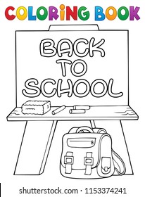 Coloring book schoolboard topic - eps10 vector illustration.