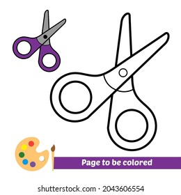 Coloring book, scissor vector image