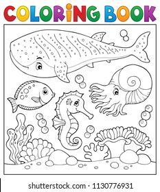 Coloring book sea life theme 2 - eps10 vector illustration.