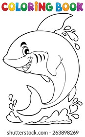 Coloring book with shark theme - eps10 vector illustration.
