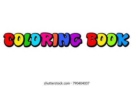 coloring book sign text inscription isolated on white background
