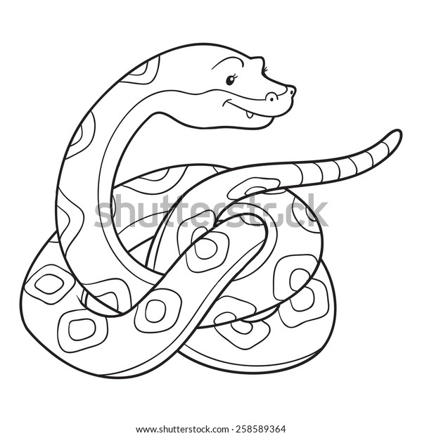 Coloring Book Snake Stock Vector (Royalty Free) 258589364 | Shutterstock