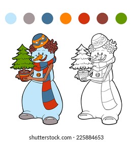 Coloring book (snowman)