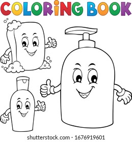 Coloring book soap and hygiene theme 1 - eps10 vector illustration.