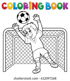 Coloring book soccer theme 2 - eps10 vector illustration.