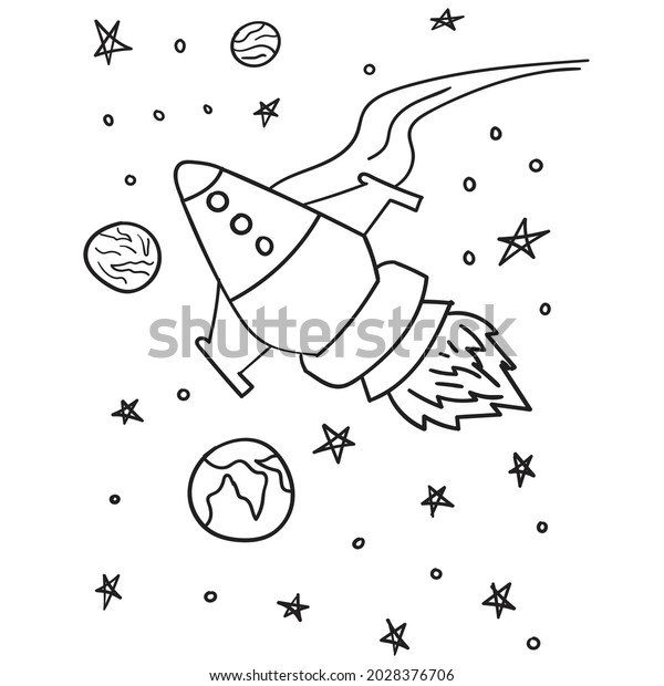 Coloring Book Space Design Collection Children Stock Vector (Royalty ...