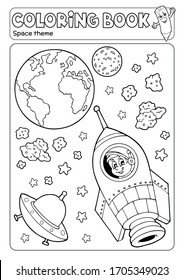Coloring book space theme 3 - eps10 vector illustration.