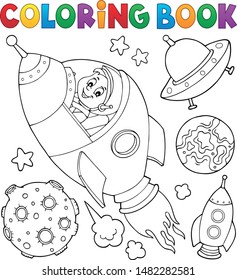 Coloring book space topic collection 1 - eps10 vector illustration.