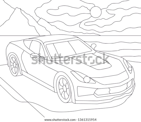 coloring book sport car isolated on stock vector royalty