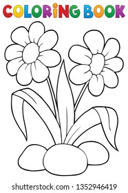 Cuestión de la flor de primavera del libro de coloreado 1 - ilustración vectorial eps10.