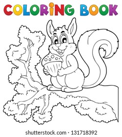 Coloring book squirrel theme 1 - vector illustration.