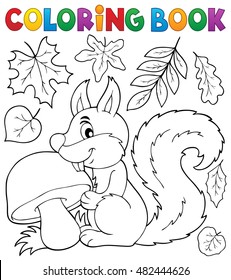 Coloring book squirrel theme 2 - eps10 vector illustration.