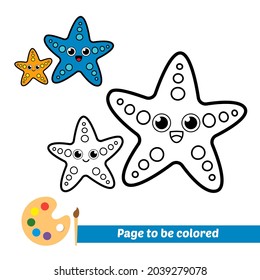 Coloring book, starfish vector image