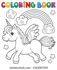 Coloring book stylized unicorn theme 2 - eps10 vector illustration.