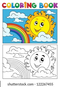 Coloring book summer image 1 - vector illustration.