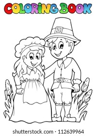 Coloring book Thanksgiving image 2 - vector illustration.