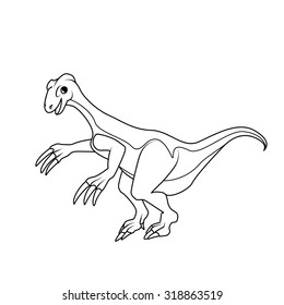 Coloring book: Therizinosaurus dinosaur