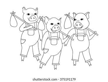 Pig Outline Images, Stock Photos & Vectors | Shutterstock