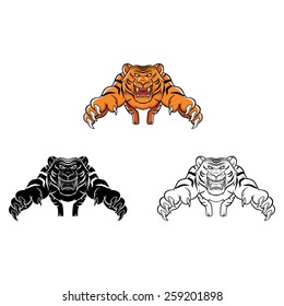 Coloring book Tiger cartoon character - vector illustration .EPS10