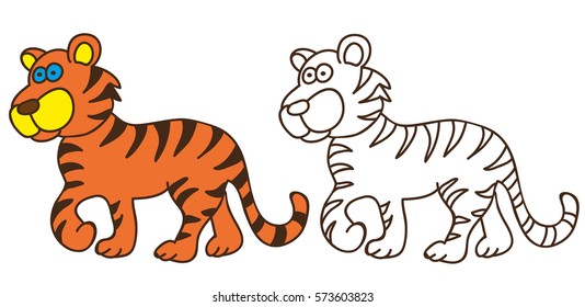 coloring book tiger for kids