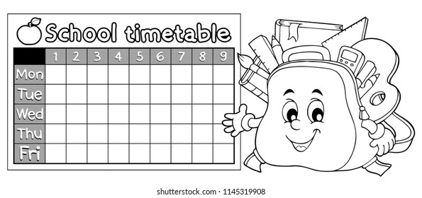Tema del calendario del libro de coloreado - ilustración del vector eps10.