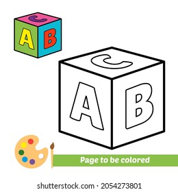 Coloring book, toy blocks vector