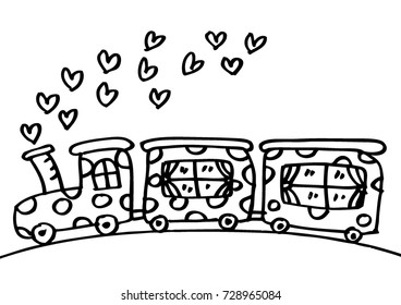 Coloring book with the train.
