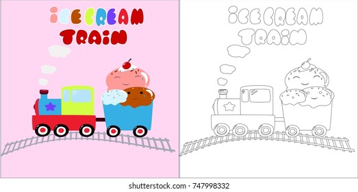 coloring book transportation. vector cartoon illustration