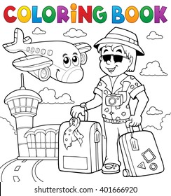 Coloring book travel thematics 2 - eps10 vector illustration.