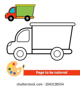 Coloring book, truck vector image