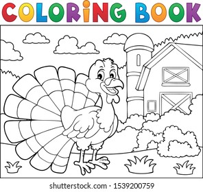 Coloring book turkey bird theme 2 - eps10 vector illustration.